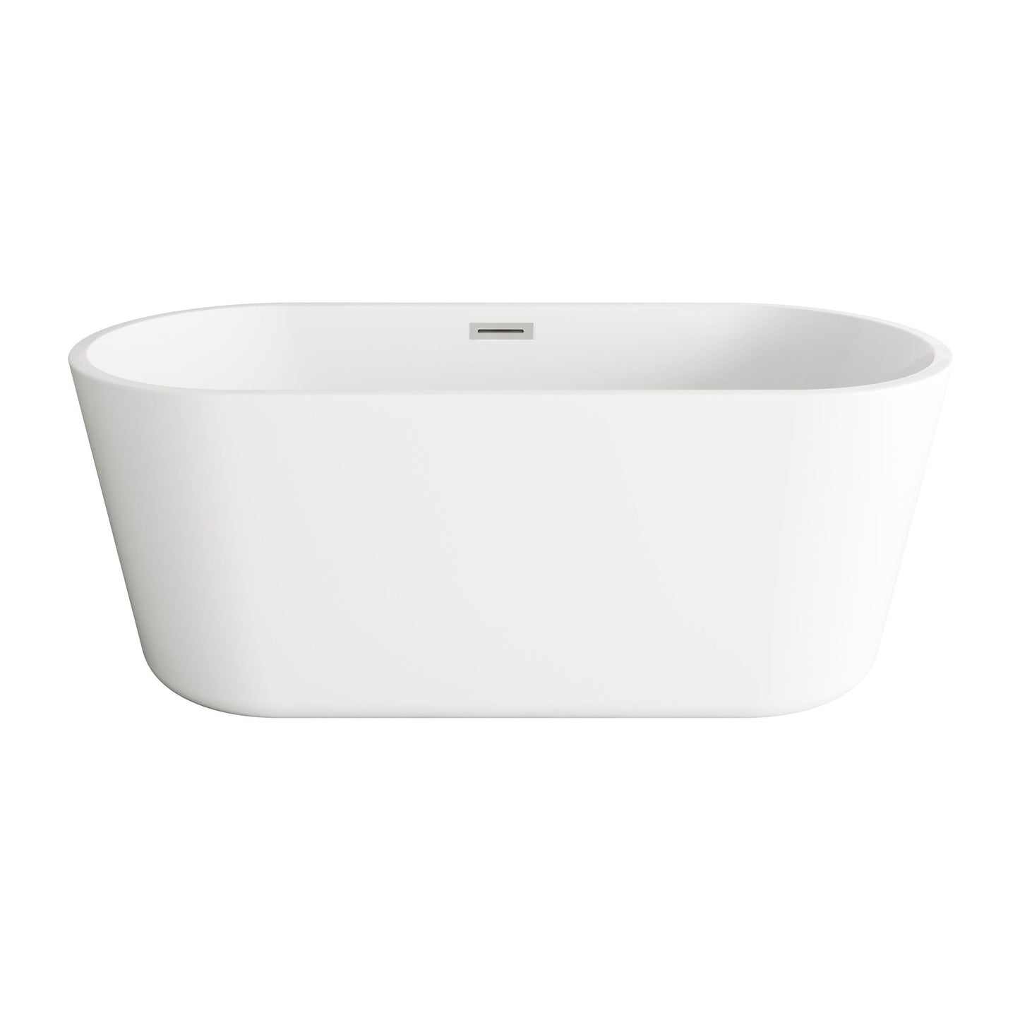 Odette 59" Soaking Bathtub in Glossy White