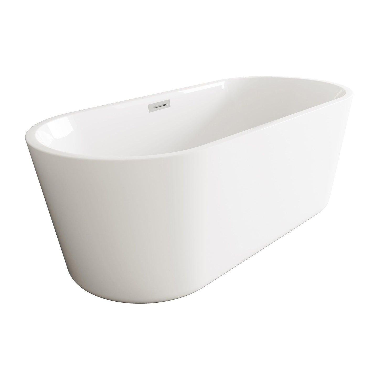 Odette 59" Soaking Bathtub in Glossy White