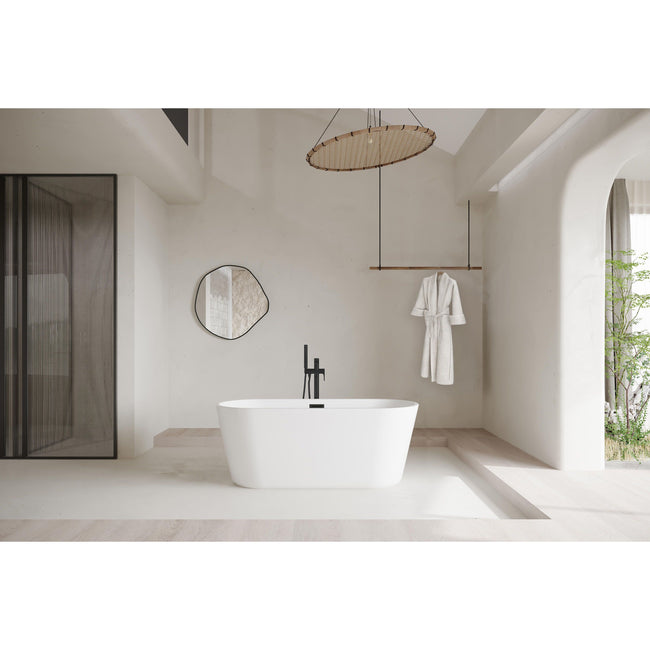 Odette 59" Soaking Bathtub in Glossy White