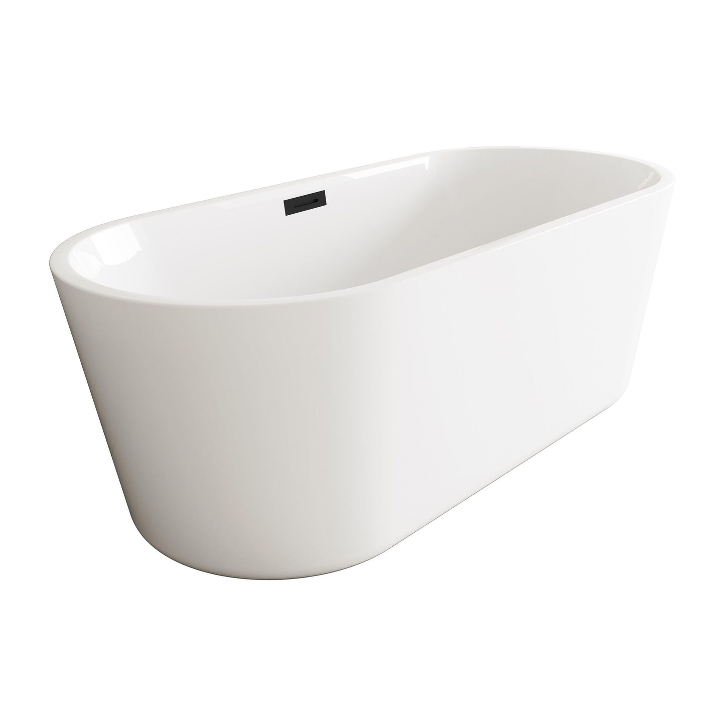 Odette 59" Soaking Bathtub in Glossy White