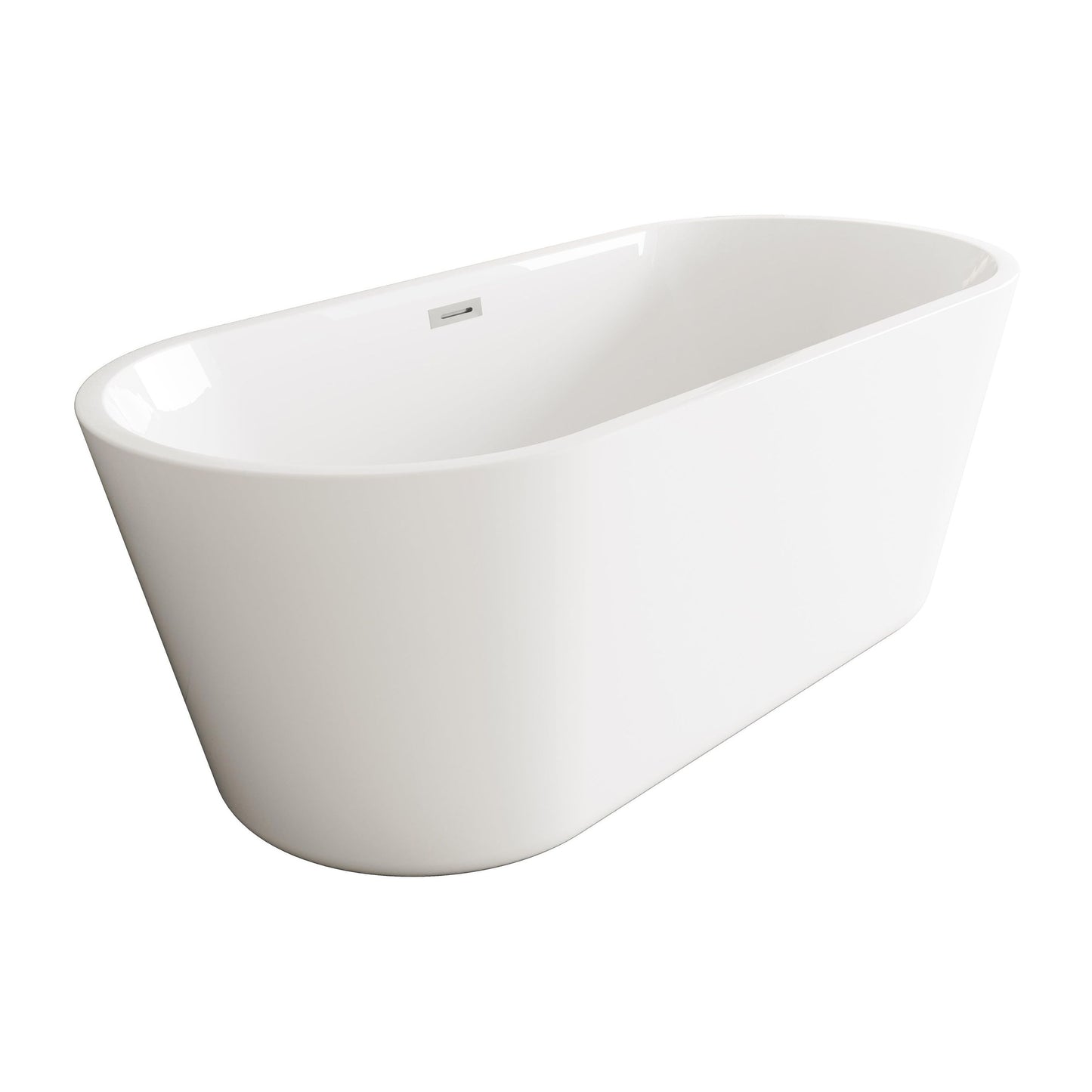 Odette 65" Soaking Bathtub in Glossy White