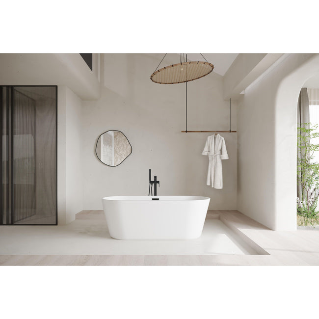 Odette 65" Soaking Bathtub in Glossy White