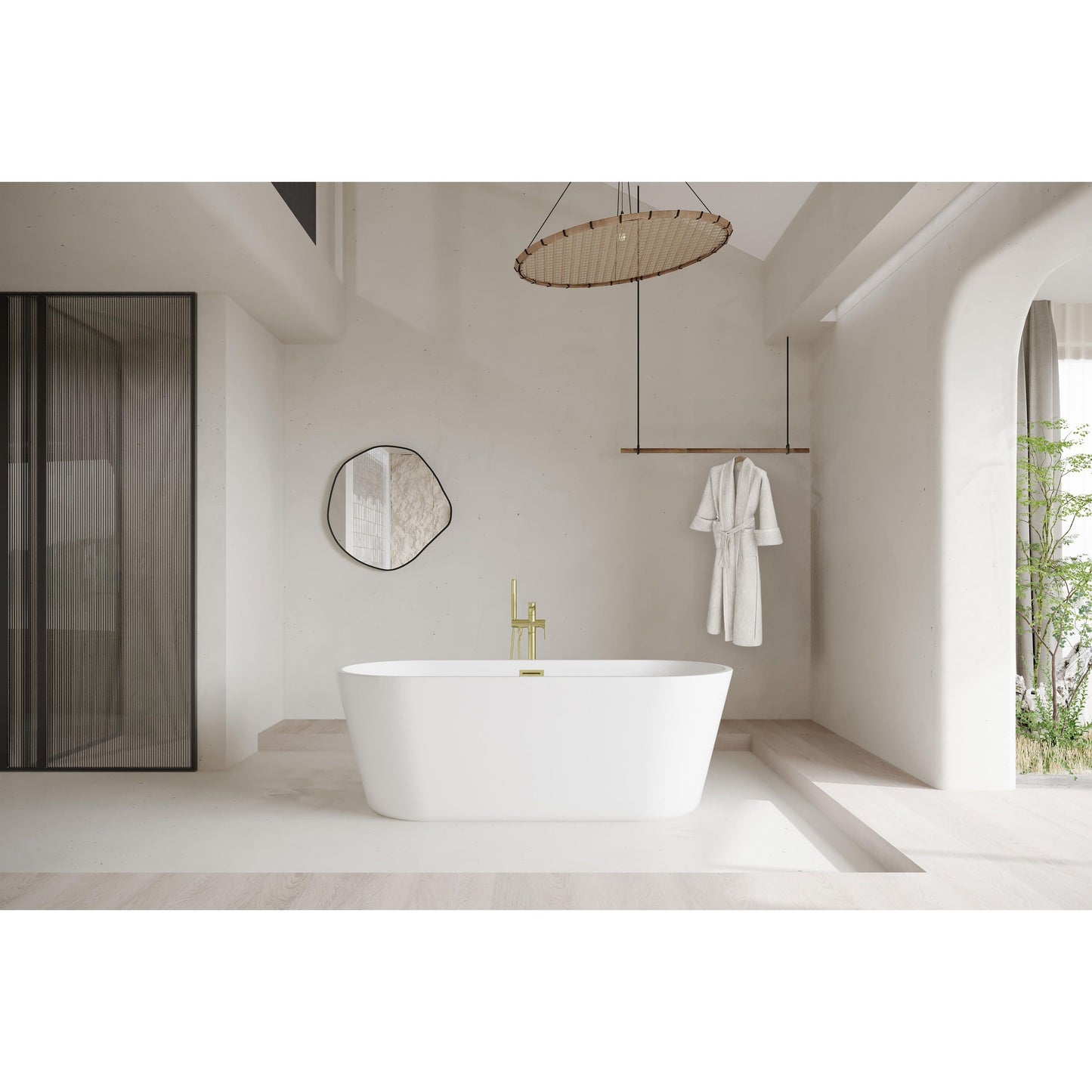 Odette 71" Soaking Bathtub in Glossy White