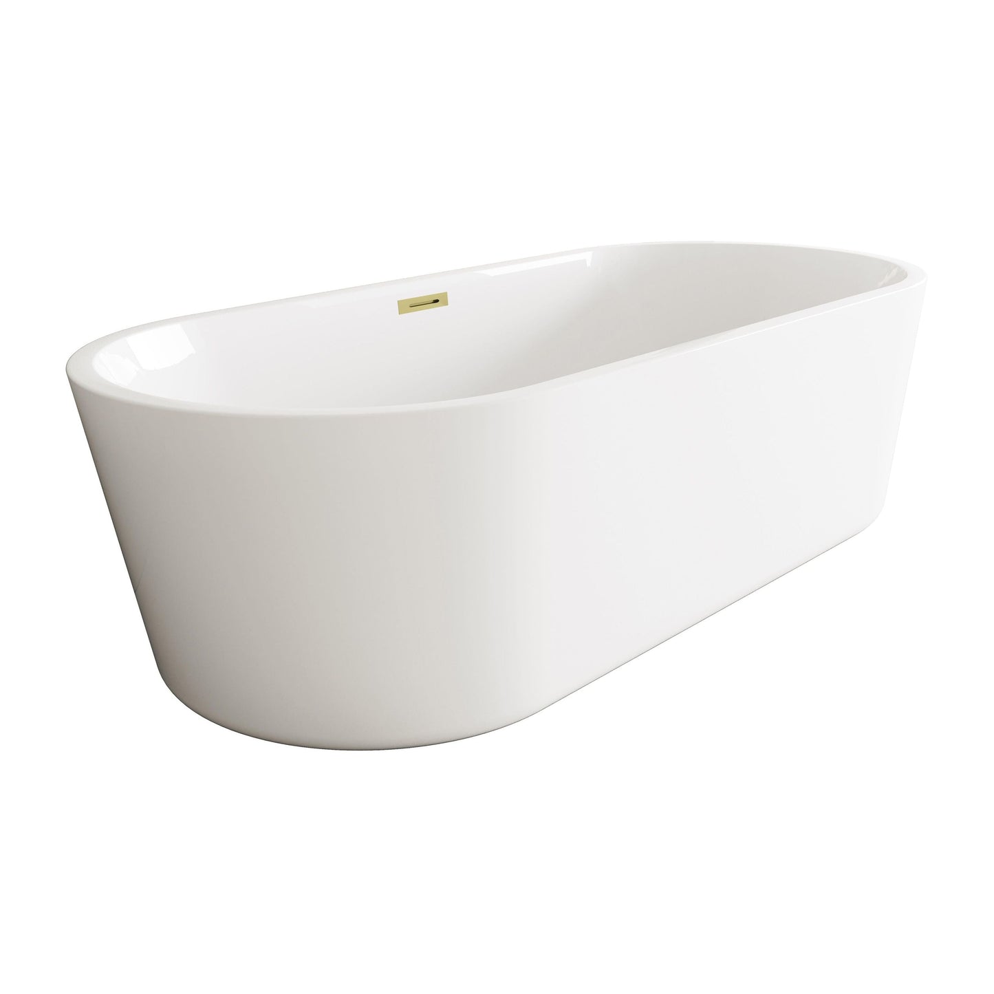 Odette 71" Soaking Bathtub in Glossy White