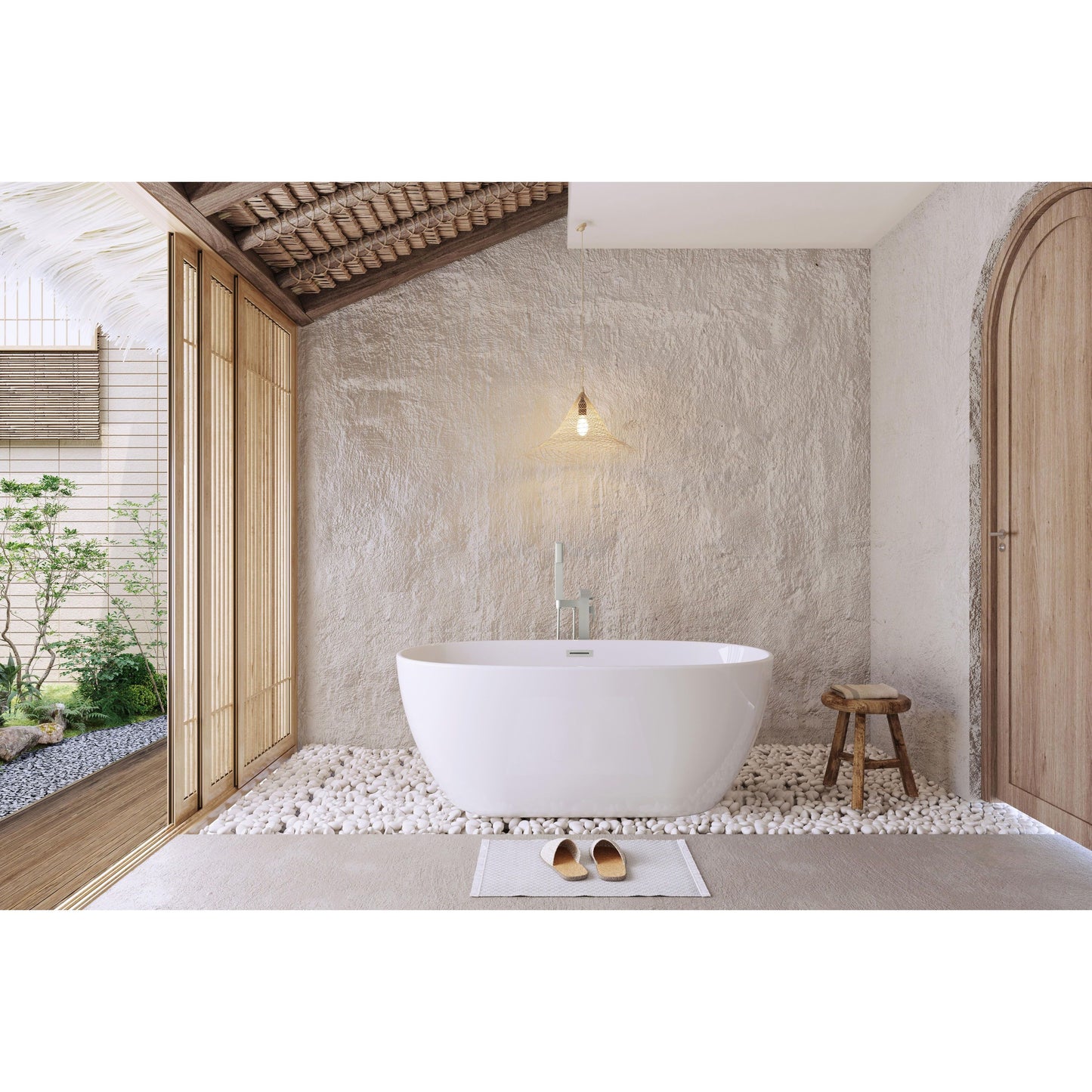 Allegra 59" Soaking Bathtub in Glossy White