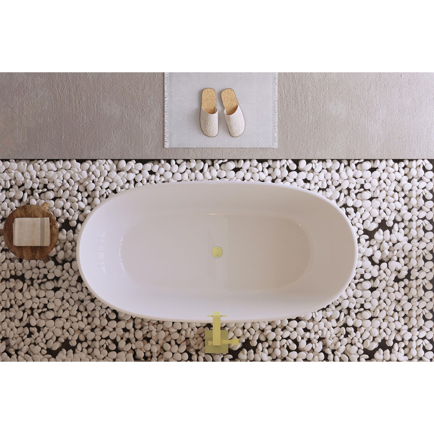 Allegra 67" Soaking Bathtub in Glossy White