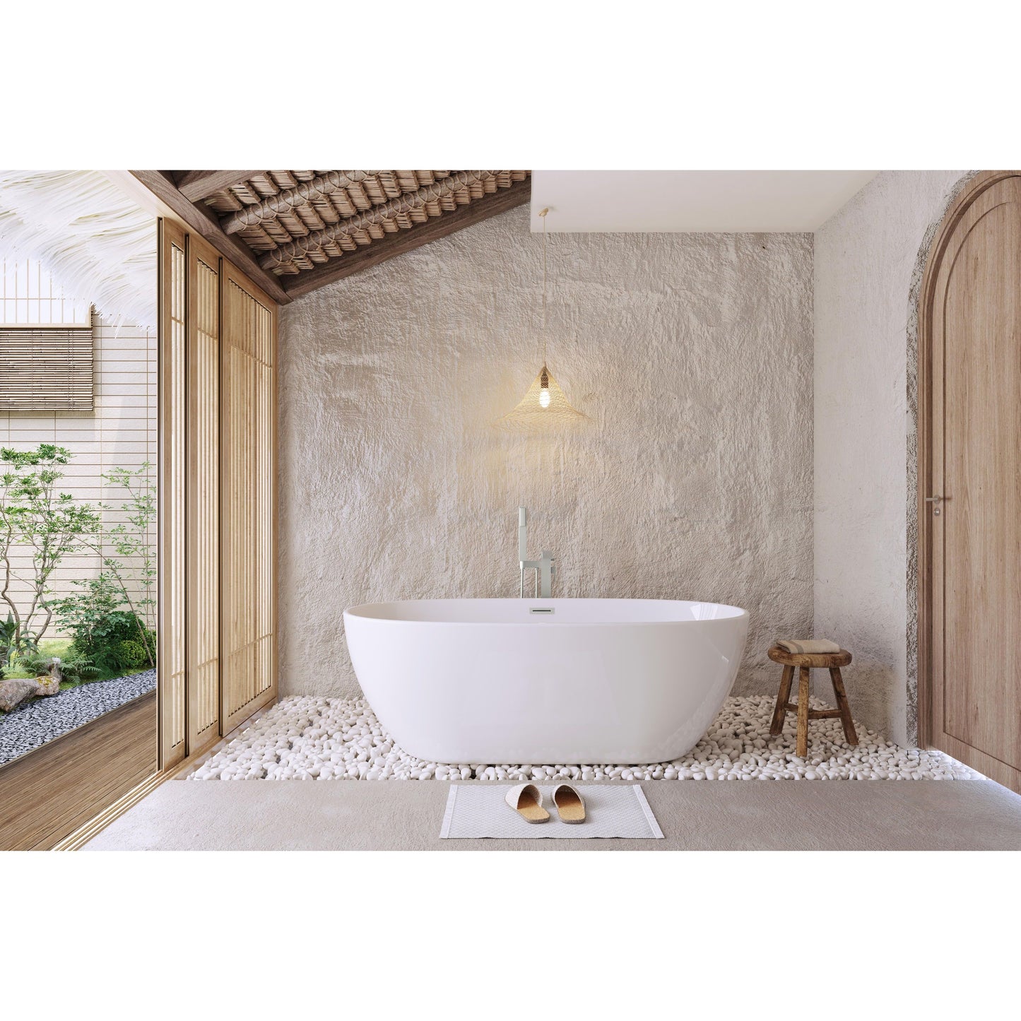 Allegra 67" Soaking Bathtub in Glossy White