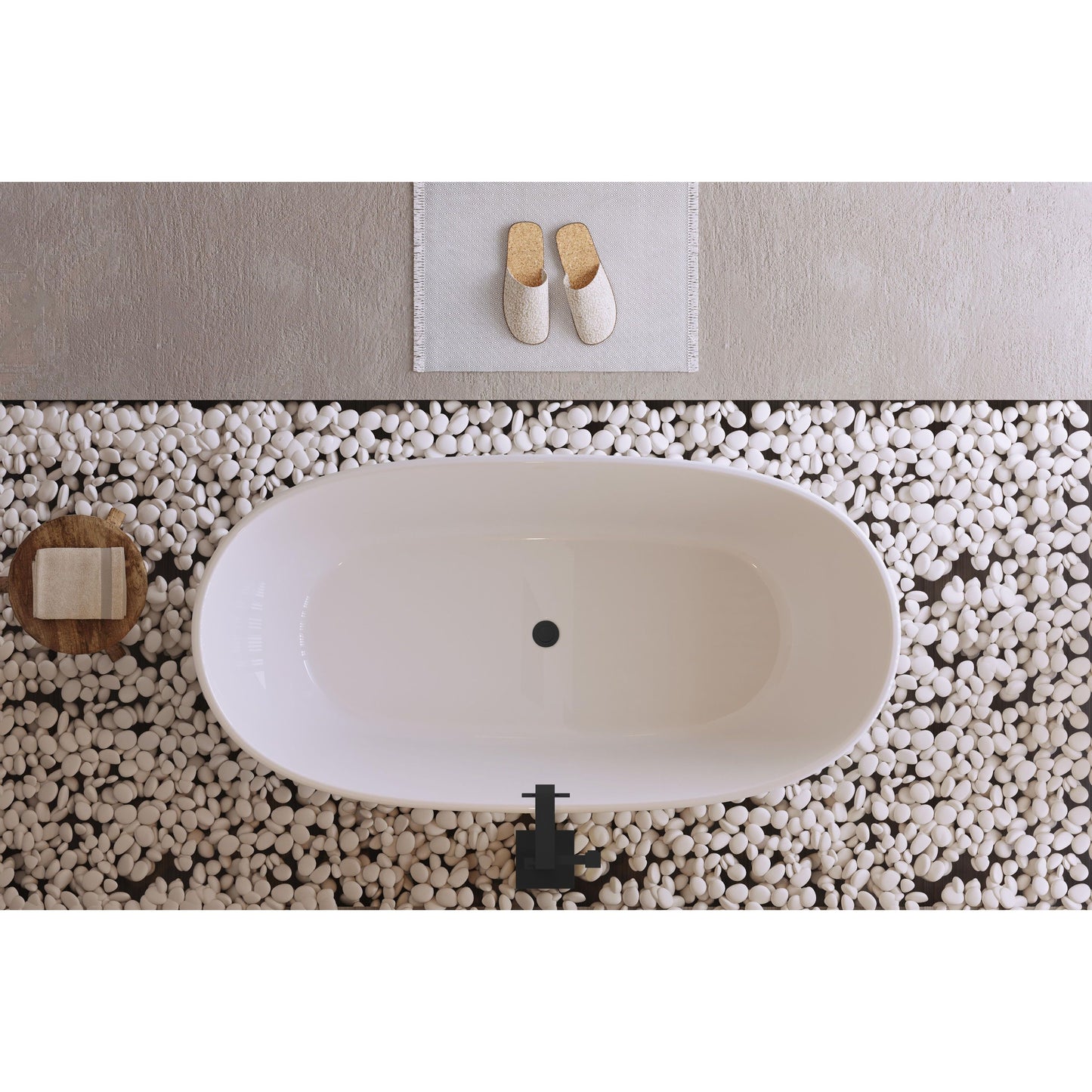 Allegra 67" Soaking Bathtub in Glossy White