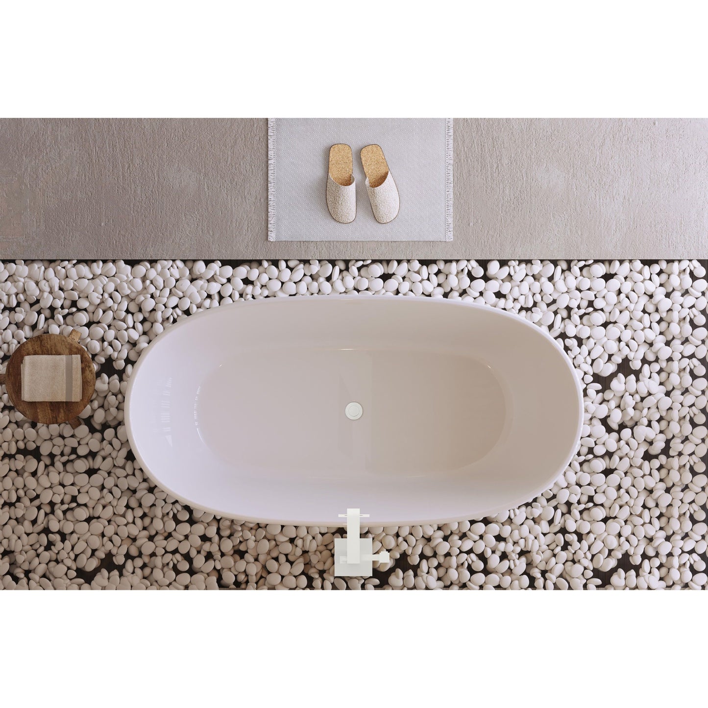 Allegra 67" Soaking Bathtub in Glossy White