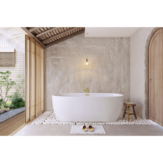 Allegra 77" Soaking Bathtub in Glossy White