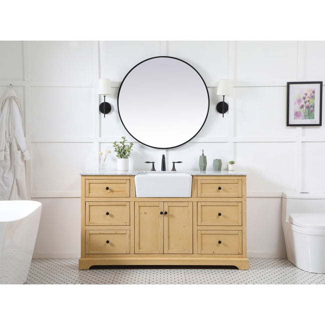 VF60260NW 60" Single Bathroom Vanity in Natural Wood