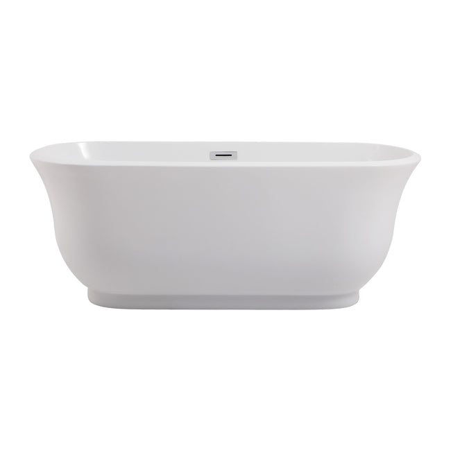 Coralie 59" Soaking Bathtub in Glossy White