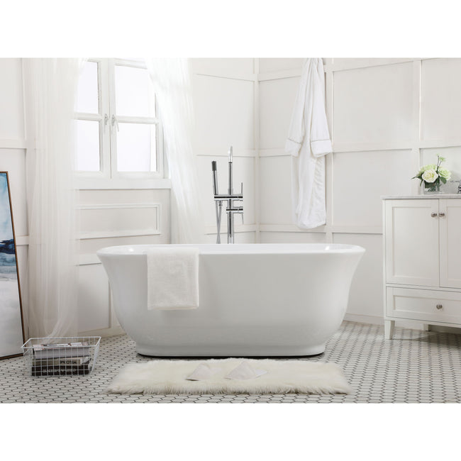 Coralie 59" Soaking Bathtub in Glossy White