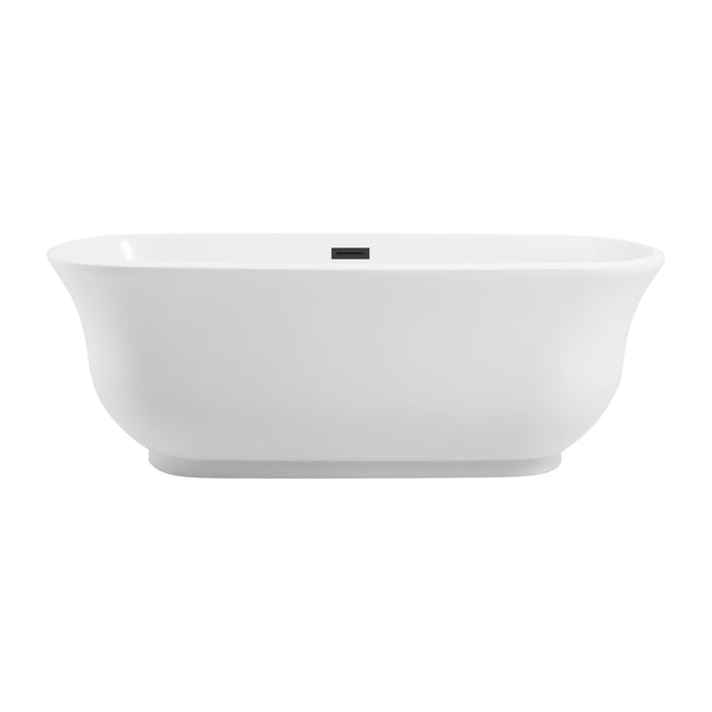 Coralie 67" Soaking Bathtub in Glossy White with Trim