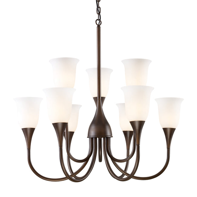 10029/6+3 - Cabaret 9-Light Chandelier in Aged Bronze