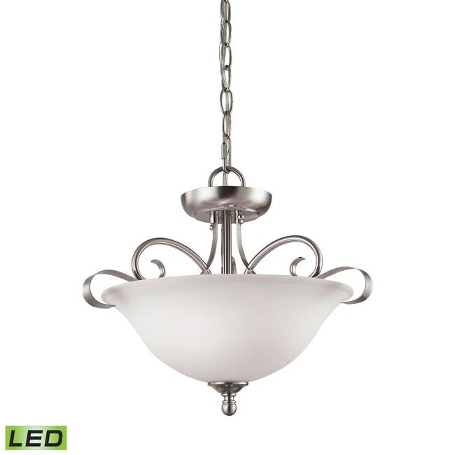 1002CS/20-LED - Brighton 16'' Wide 2-Light Semi Flush Mount - Brushed Nickel