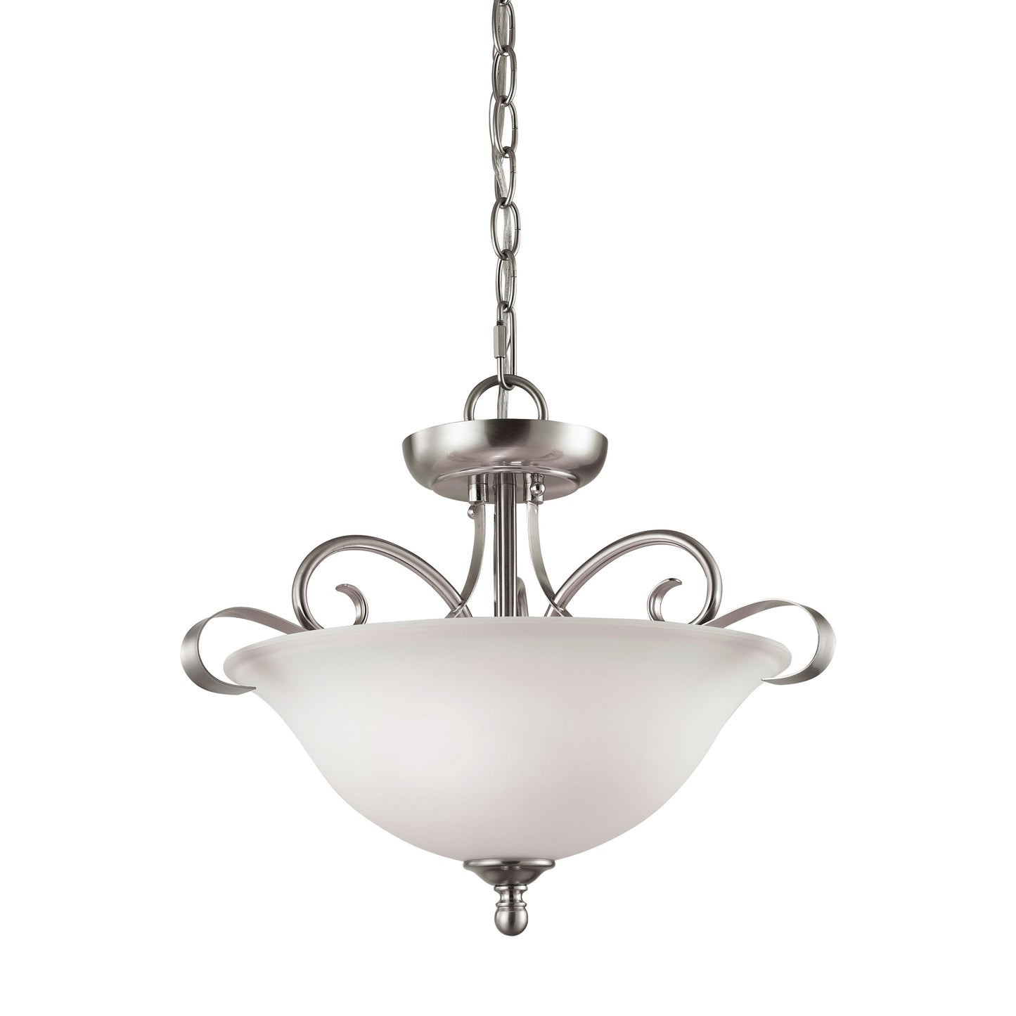 1002CS/20 - Brighton 16'' Wide 2-Light Semi Flush Mount - Brushed Nickel