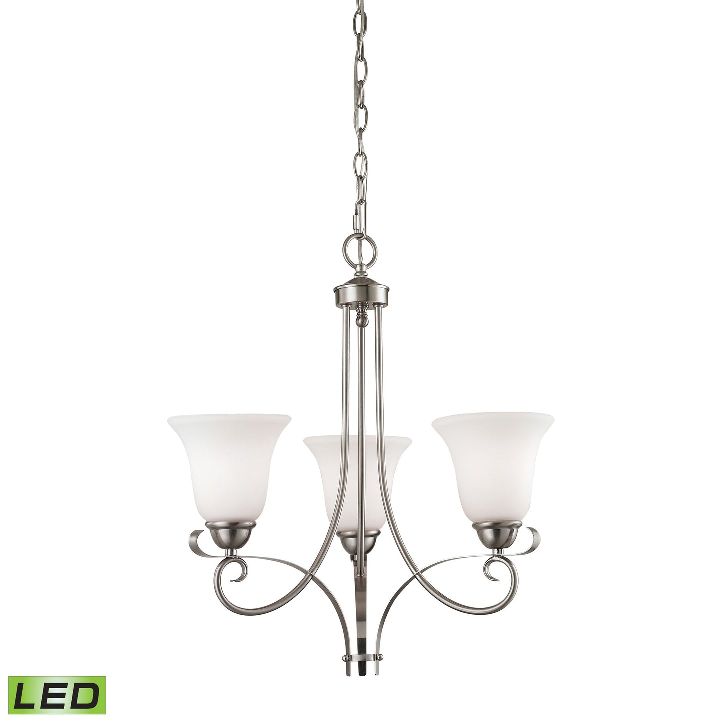 1003CH/20-LED - Brighton 20'' Wide 3-Light Chandelier - Brushed Nickel