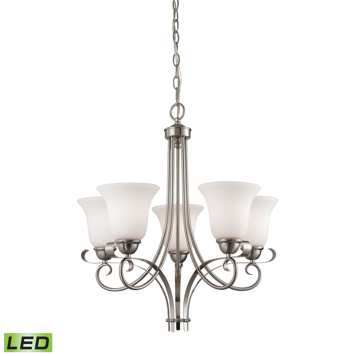 1005CH/20-LED - Brighton 22'' Wide 5-Light Chandelier - Brushed Nickel