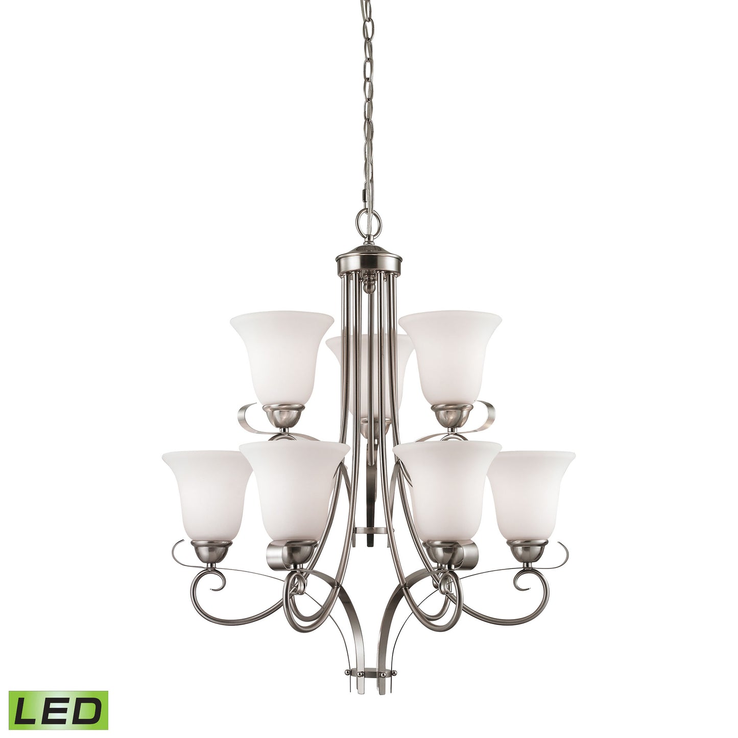 1009CH/20-LED - Brighton 25'' Wide 9-Light Chandelier - Brushed Nickel