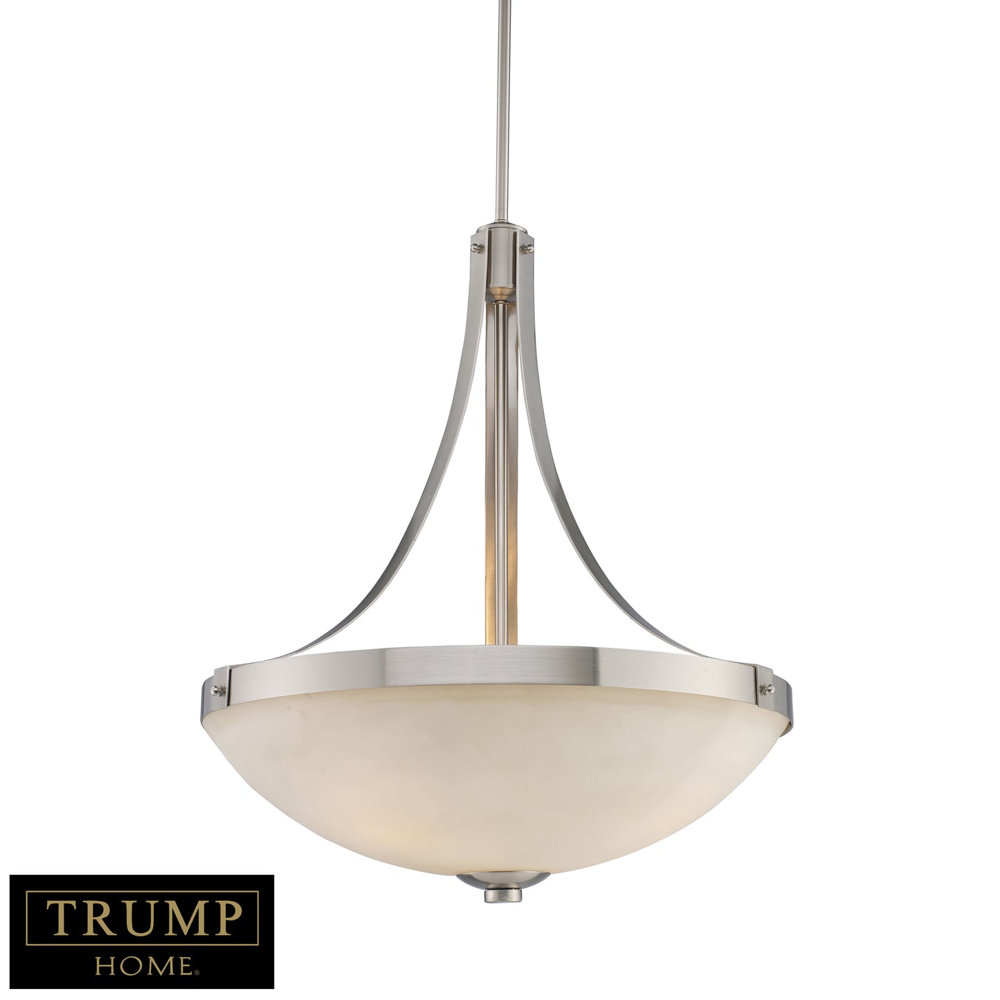 10203/3 - 3-Light Pendant in Brushed Nickel with White Glass