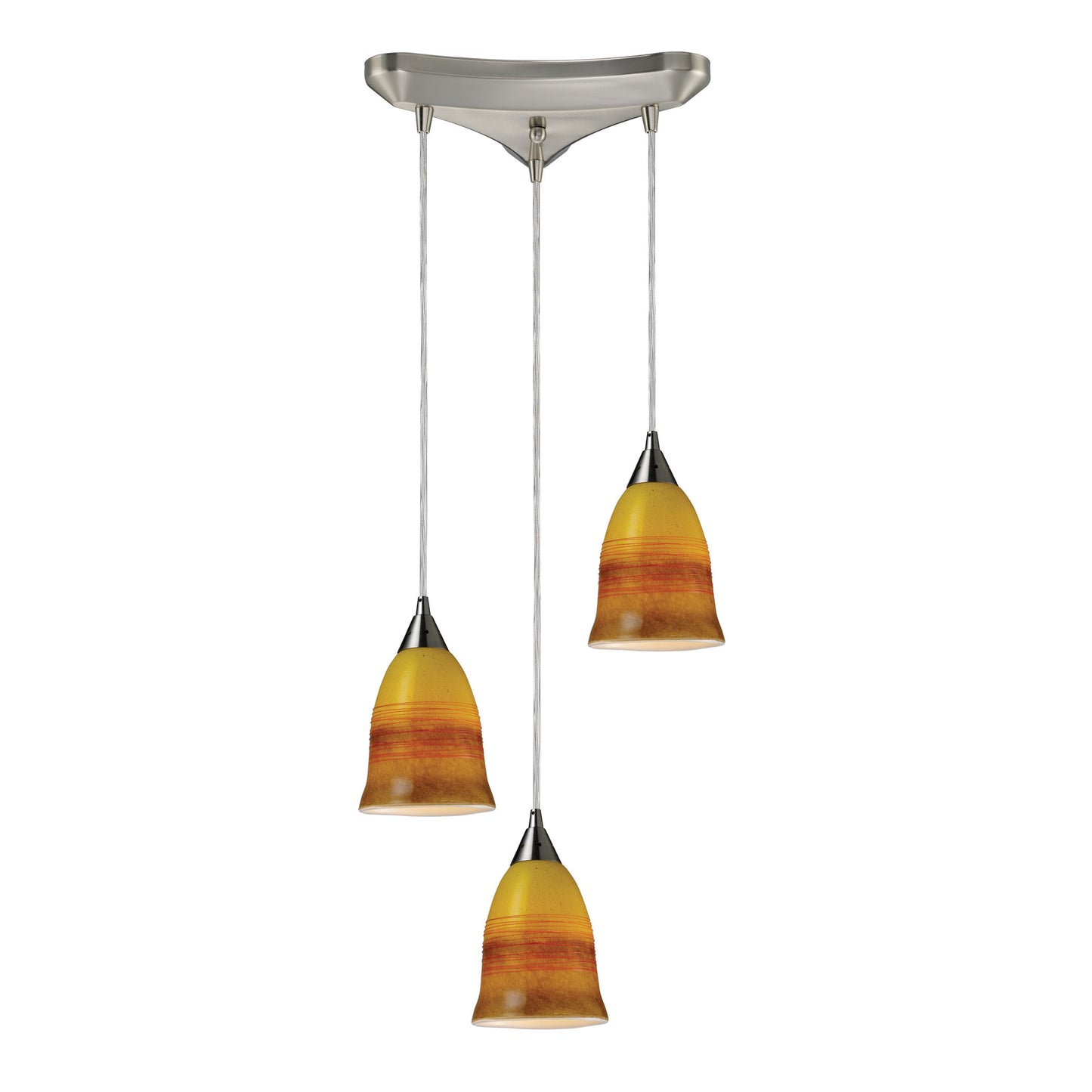 10218/3ERH - Horizon 3-Light Pendant Earth in Satin Nickel