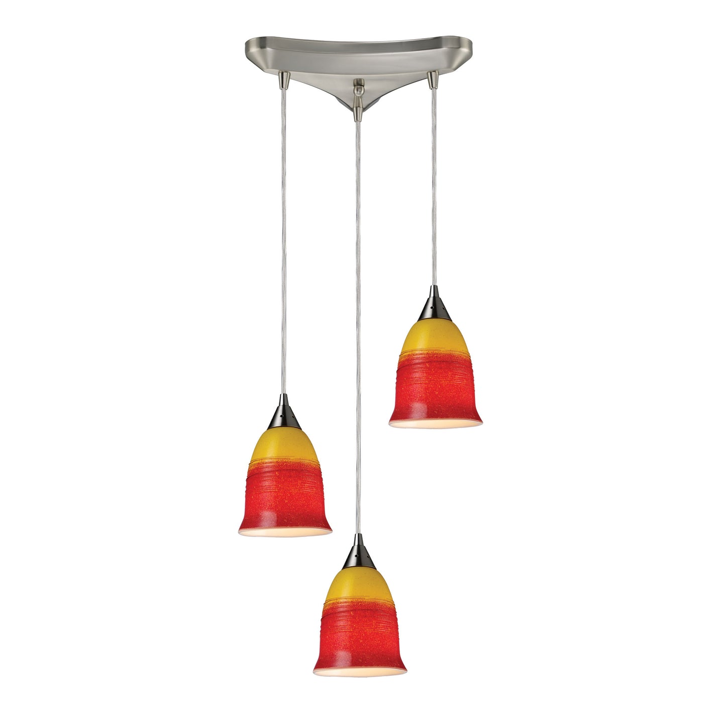 10218/3FIR - Horizon 3-Light Pendant Fire in Satin Nickel