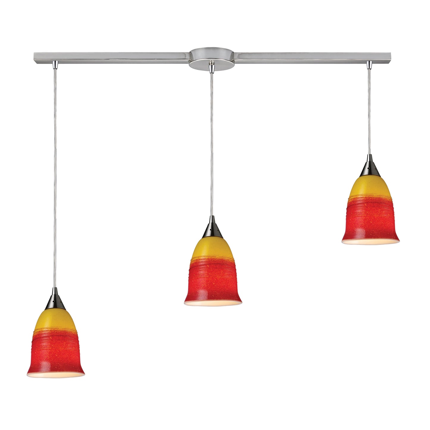 10218/3L-FIR - Horizon 3-Light Linear Pendant Fire in Satin Nickel