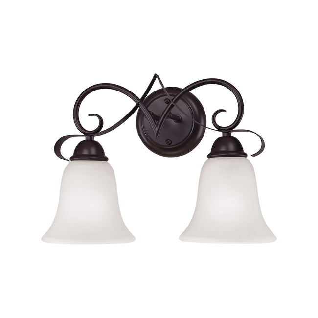 1052BB/10 - Brighton 2-Light Vanity Light in Oil Rubbed Bronze with White Glass