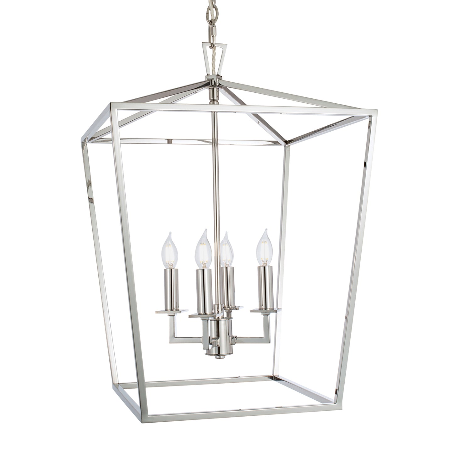 1081-PN-NG - Cage Pendant Light - Polished Nickel