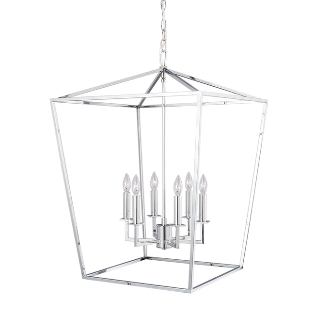 1082-PN-NG - Cage Pendant Light - Polished Nickel