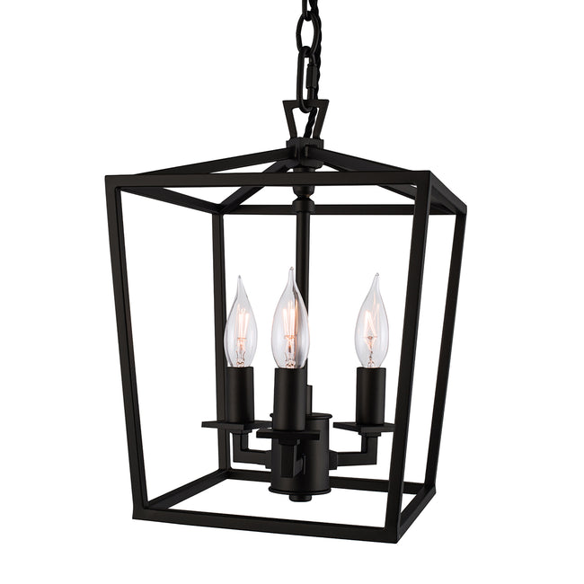 1084-MB-NG - Cage Pendant Light - Matte Black