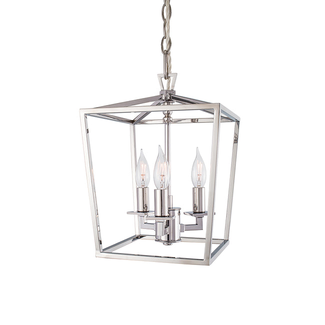 1084-PN-NG - Cage Pendant Light - Polished Nickel