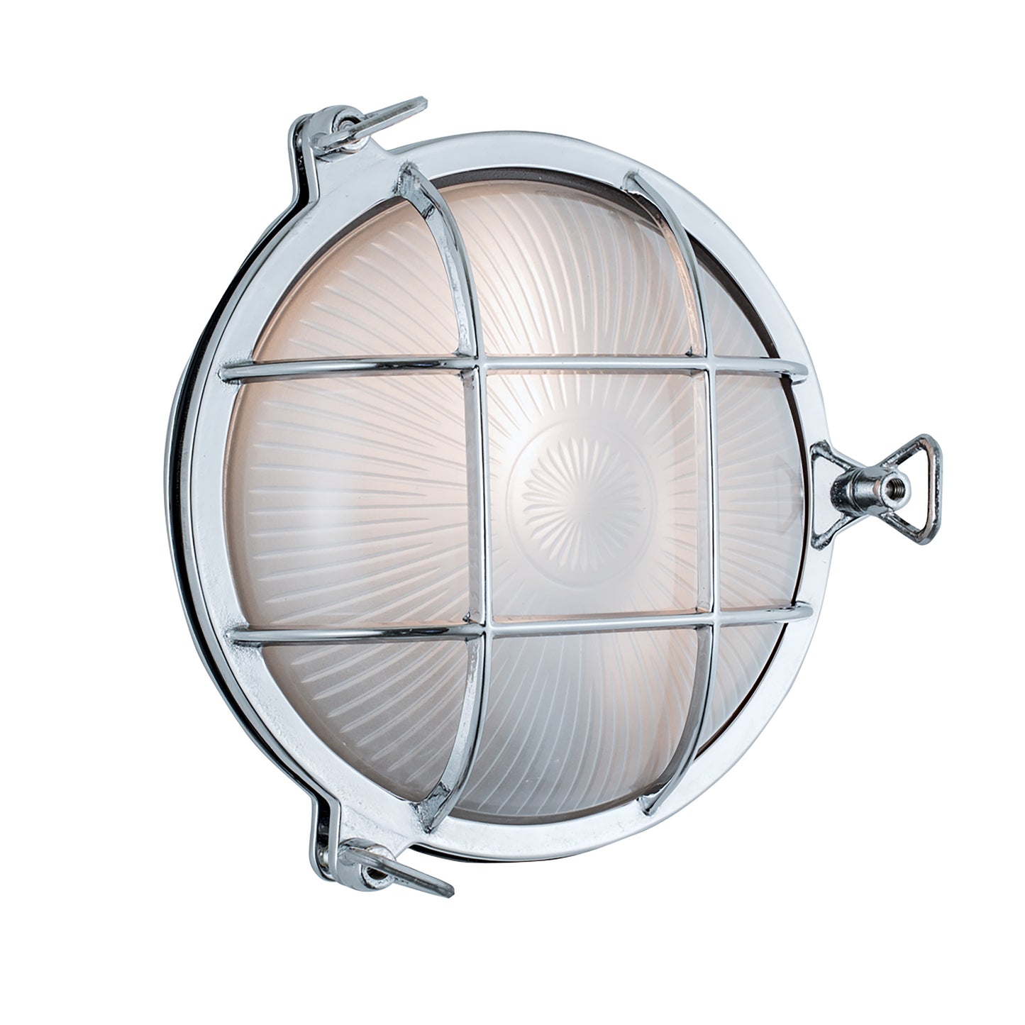 1102-CH-FR - Mariner Round Outdoor Wall Light - Chrome With Frosted Glass