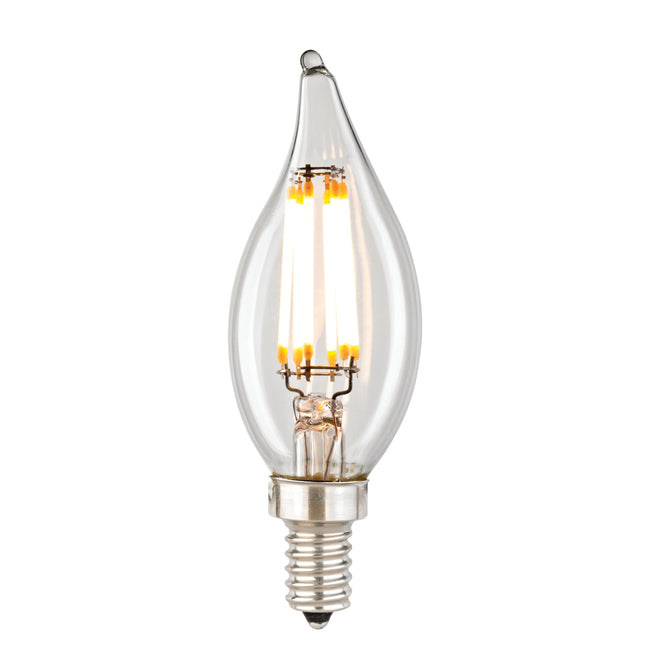 1112 - LED Candelabra Bulb - Shape C12, Base E12, 2700K - Clear