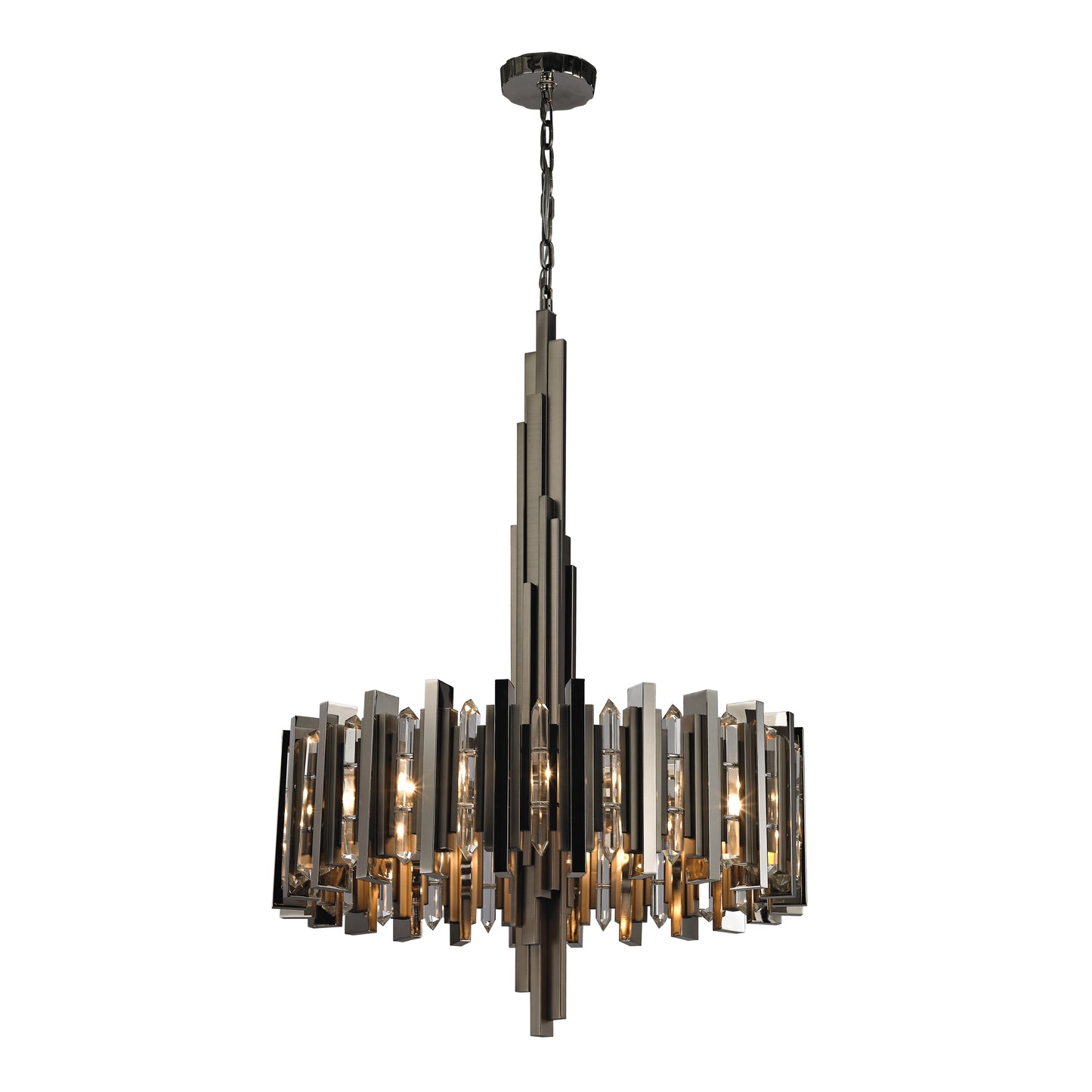 1140-016 - Industrialist 30'' Wide 8-Light Pendant - MatteBlack Nickel