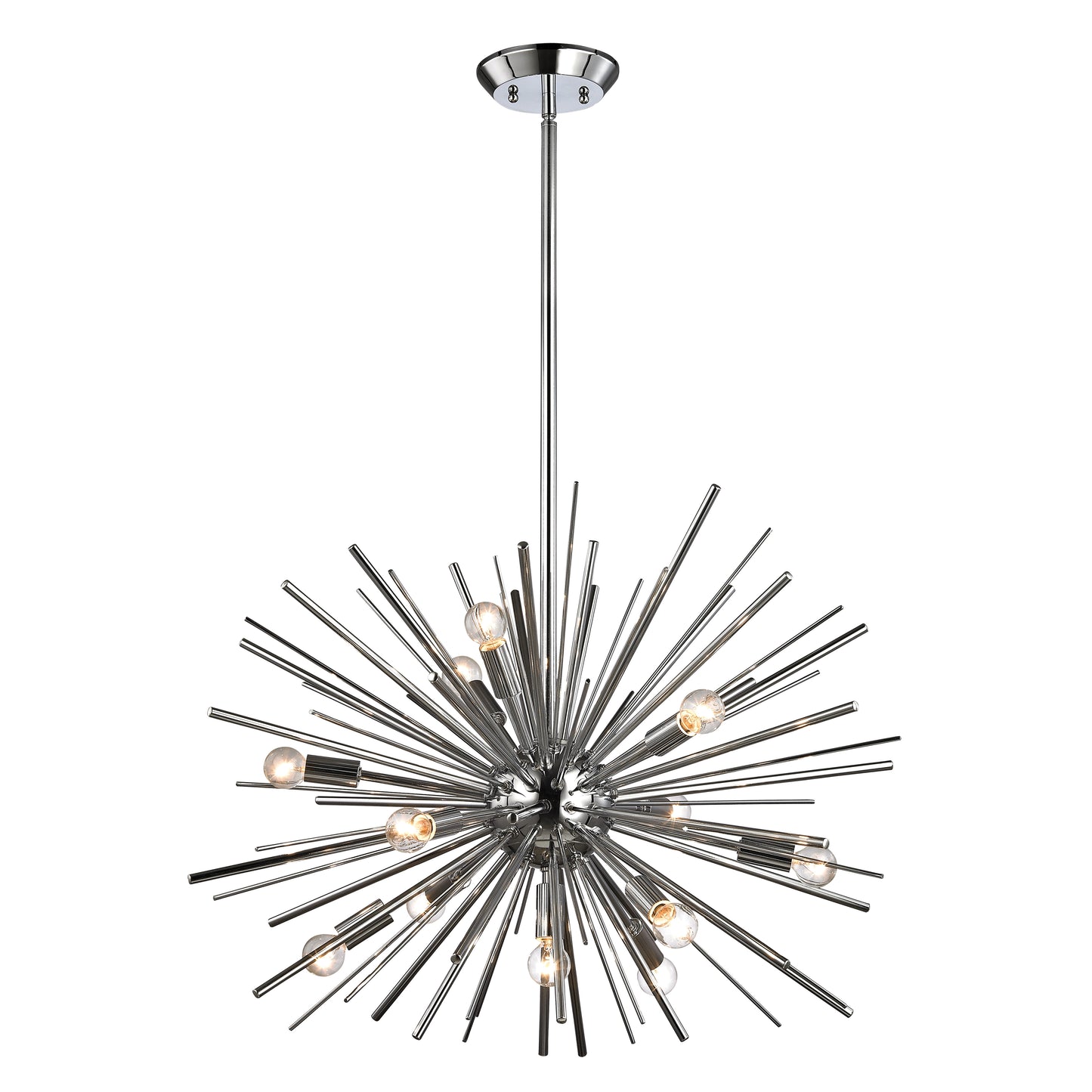 1140-024 - Starburst 27'' Wide 12-Light Chandelier - Polished Chrome