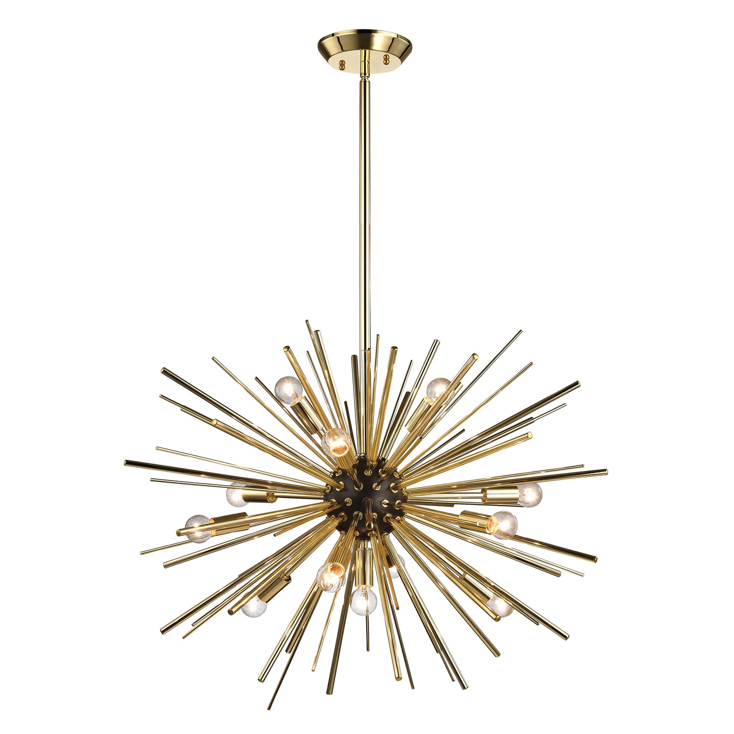 1140-025 - Starburst 27'' Wide 12-Light Chandelier - Polished Gold