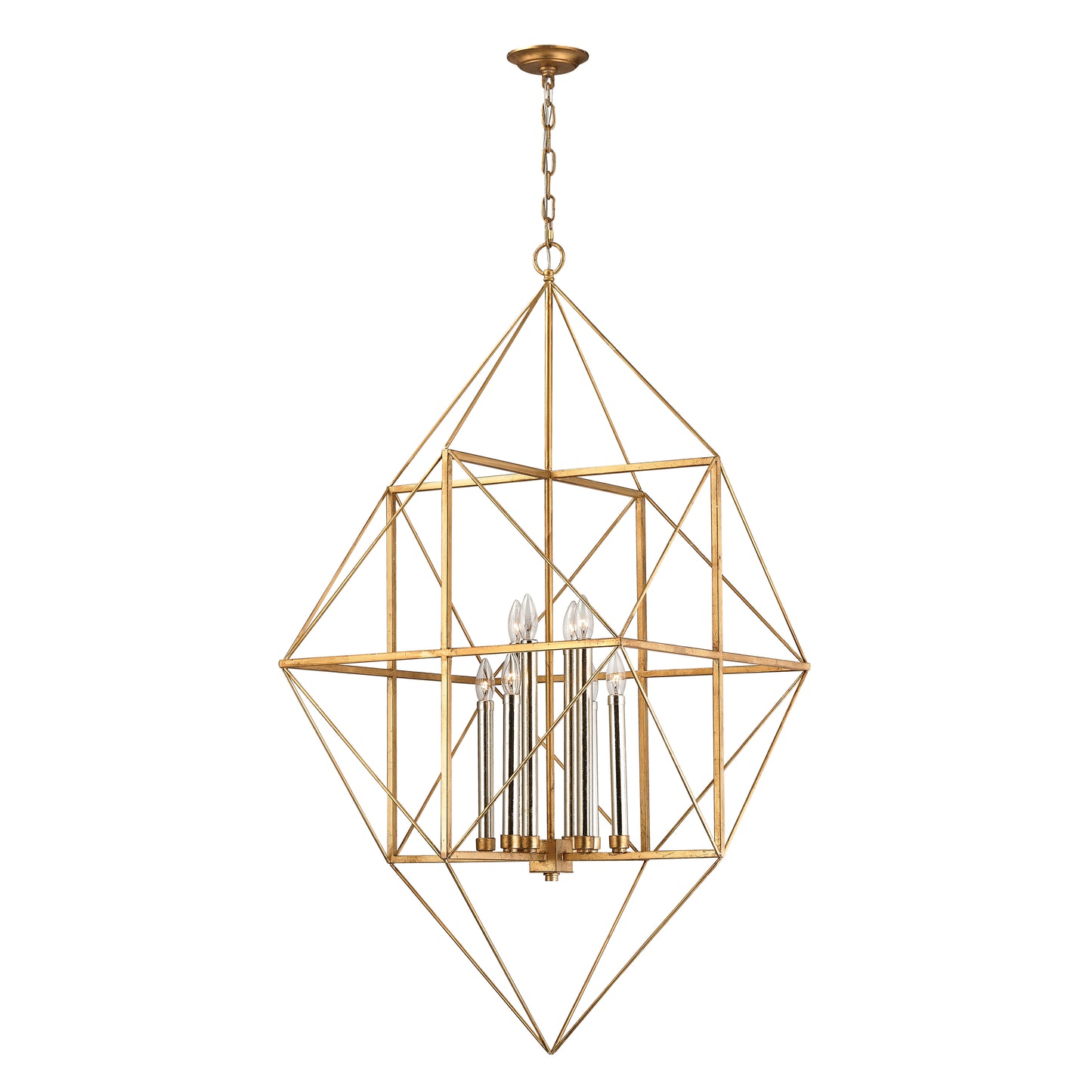 1141-006 - Connexions 24'' Wide 8-Light Pendant - Gold Leaf