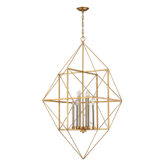 1141-006 - Connexions 24'' Wide 8-Light Pendant - Gold Leaf