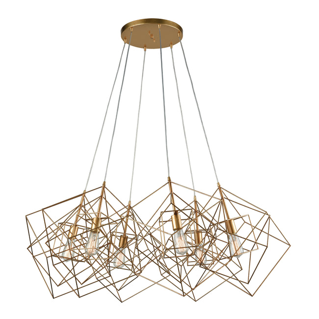 1141-032 - Connexions 48'' Wide 6-Light Chandelier - Gold Leaf