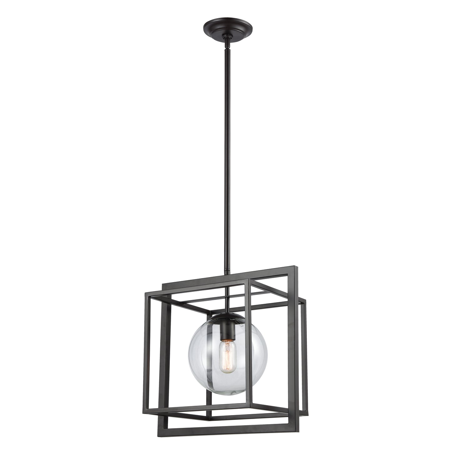 1141-064 - Beam Cage 15.5'' Wide 1-Light Pendant - Oil Rubbed Bronze