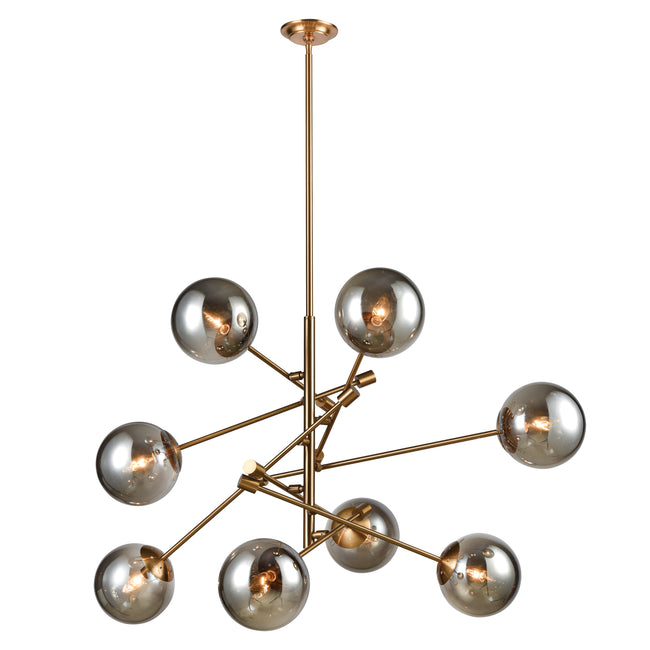 1141-082 - Accelerated Returns 34'' Wide 8-Light Chandelier - Aged Brass