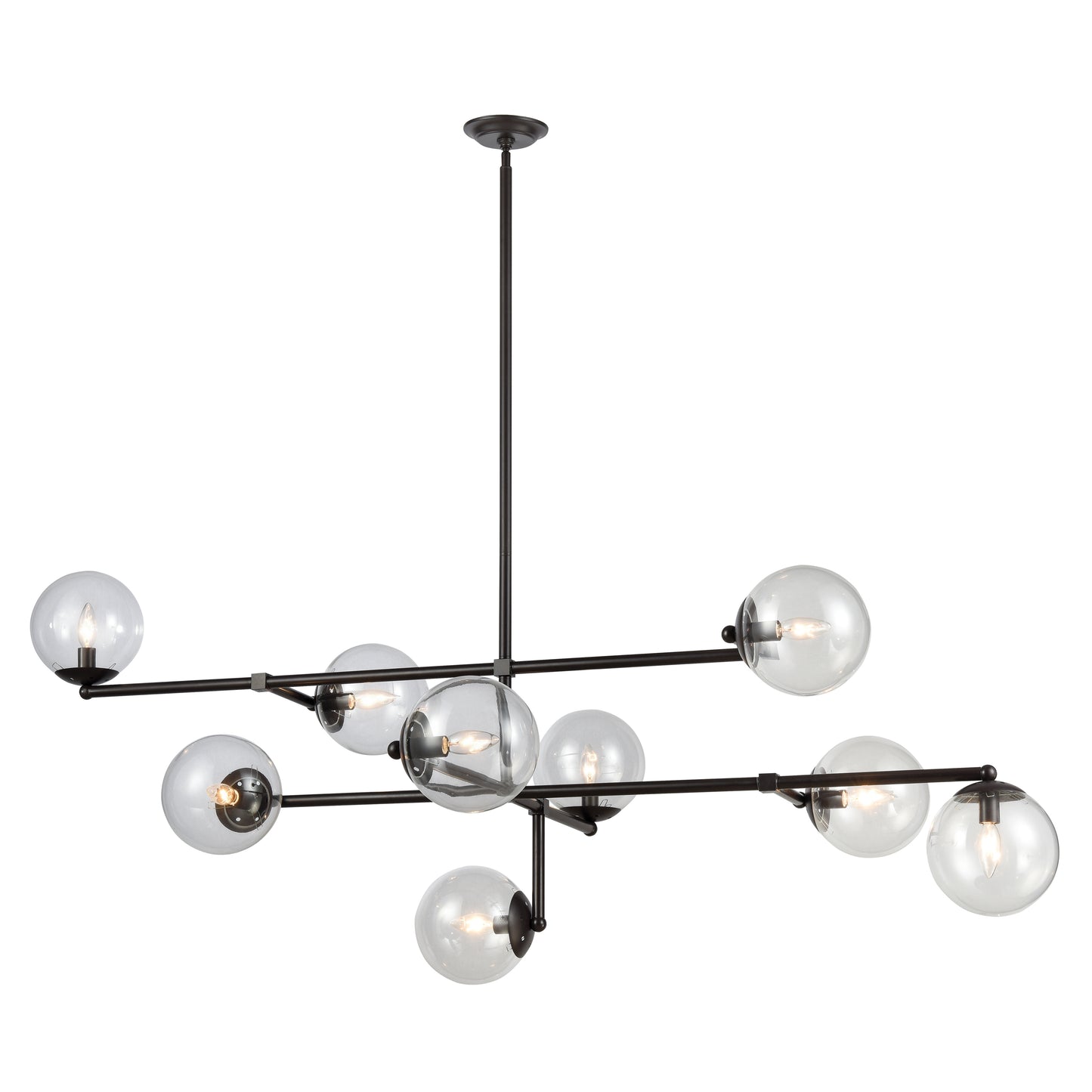 1141-083 - Communique 64'' Wide 9-Light Linear Chandelier - Oiled Bronze