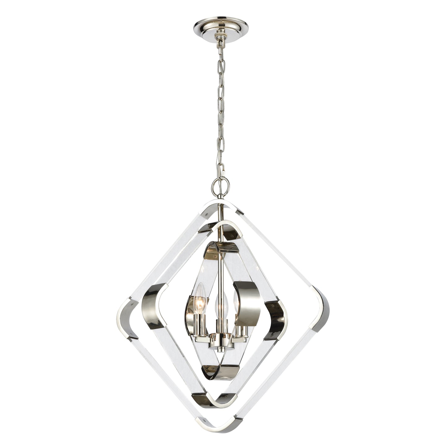 1141-095 - Rapid Pulse 20'' Wide 3-Light Pendant - Polished Nickel