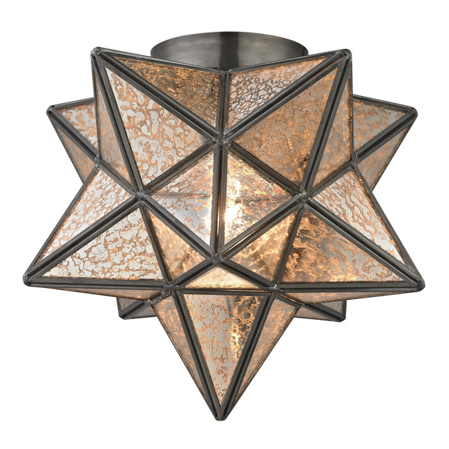 1145-004 - Moravian Star 11'' Wide 1-Light Flush Mount - Oil Rubbed Bronze