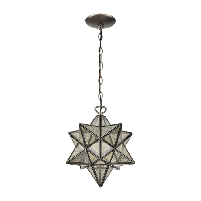 1145-009 - Moravian Star 9'' Wide 1-Light Mini Pendant - Oil Rubbed Bronze