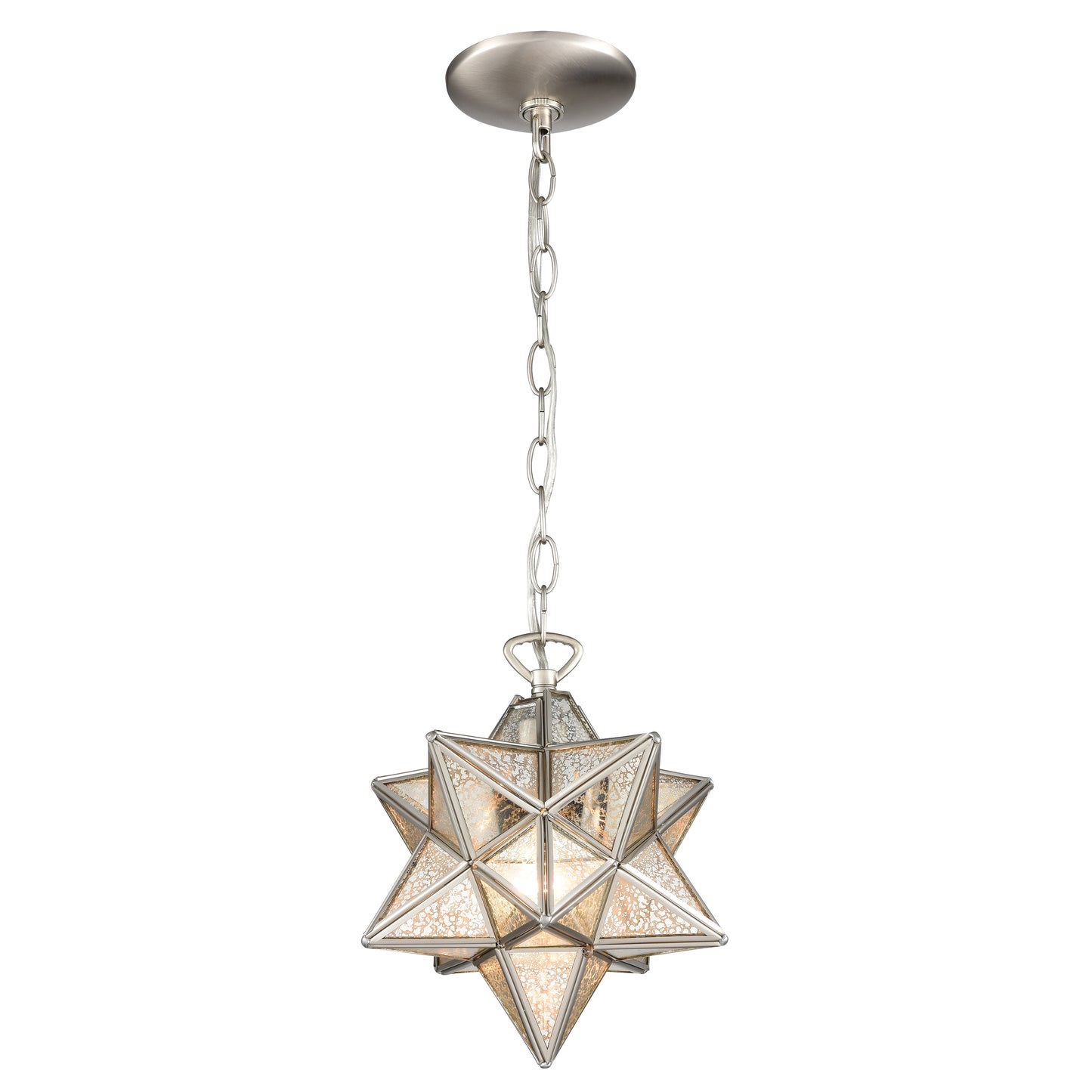 1145-016 - Moravian Star 9'' Wide 1-Light Mini Pendant - Antique Nickel