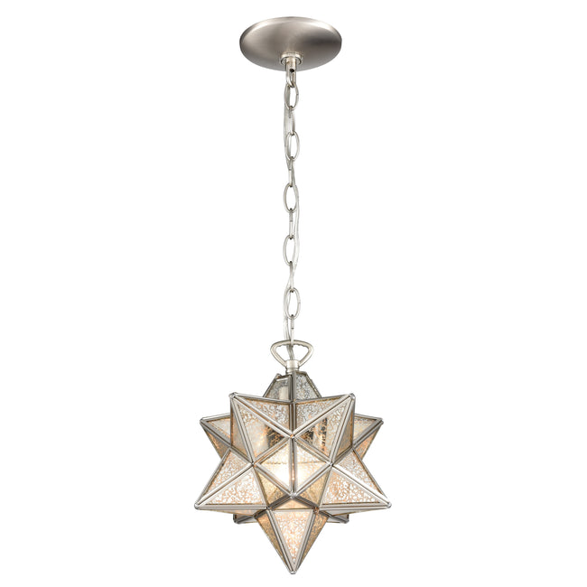 1145-016 - Moravian Star 9'' Wide 1-Light Mini Pendant - Antique Nickel