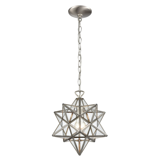 1145-019 - Moravian Star 12'' Wide 1-Light Mini Pendant - Polished Nickel